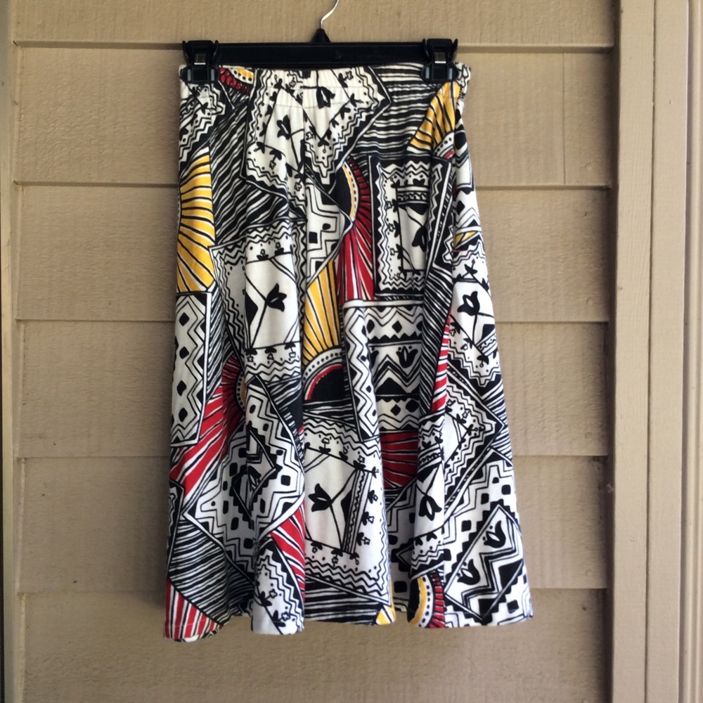 Isaac Hazan skirt elastic waistband flare style